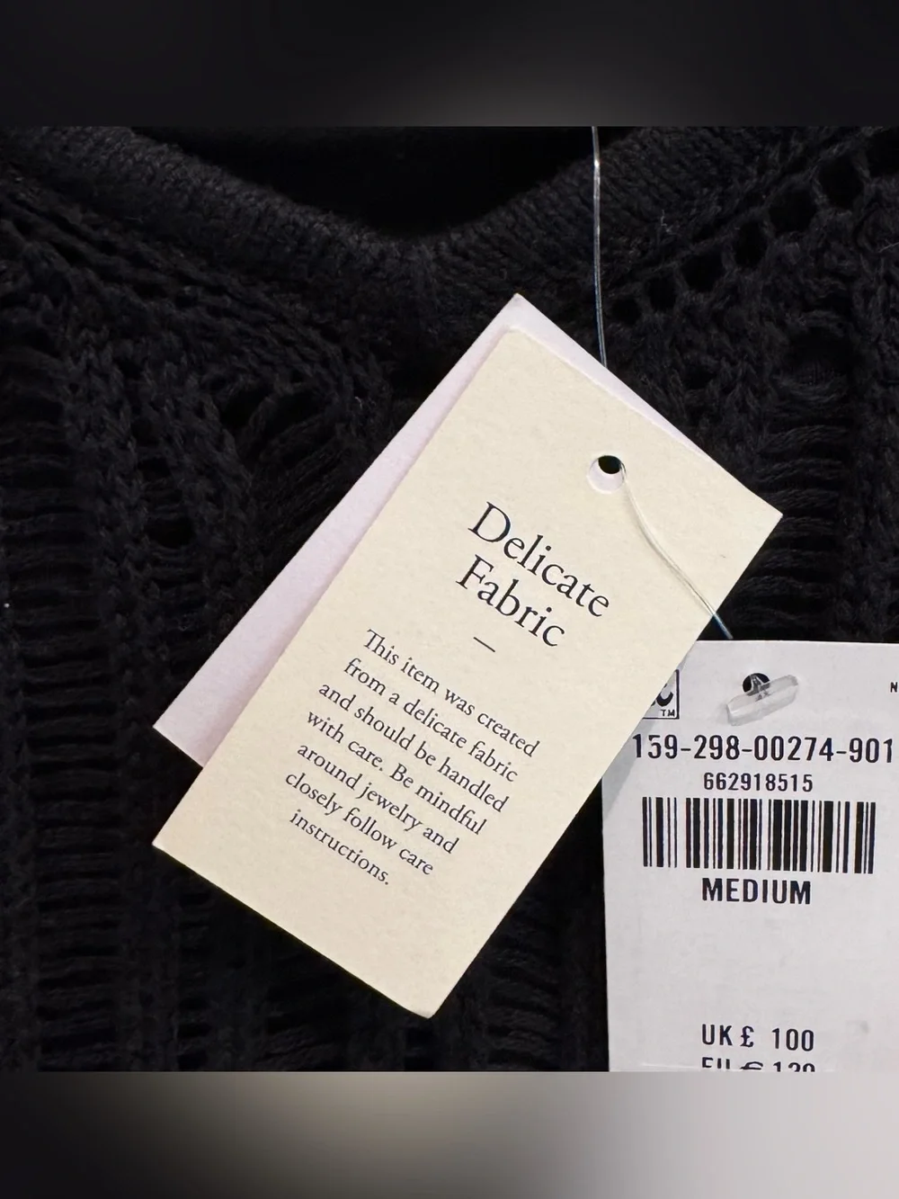 NWT Abercrombie & Fitch Crochet Striped Maxi Dress in Black/Cream Size M